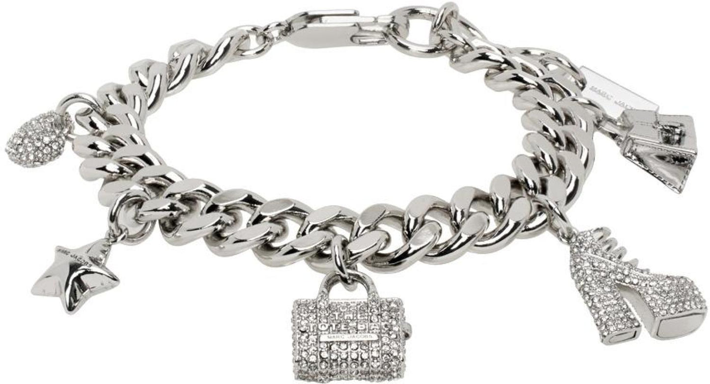Silver 'The Mini Icon Pave Charm' Bracelet