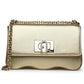 Furla Logo Embellished Foldover Top Shoulder Bag