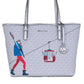 Michael Kors Jet Set Girls Print Medium Signature PVC Carryall Shoulder Tote Handbag (Bright Women's multi)