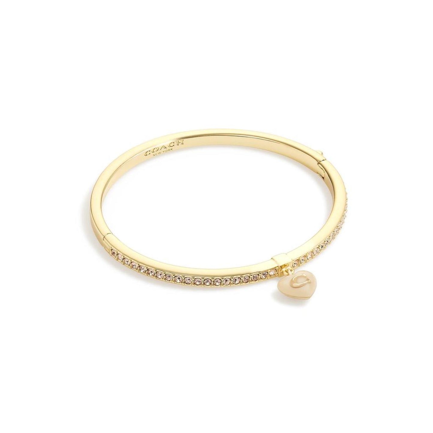 Resin Heart Hinge Bangle Bracelet