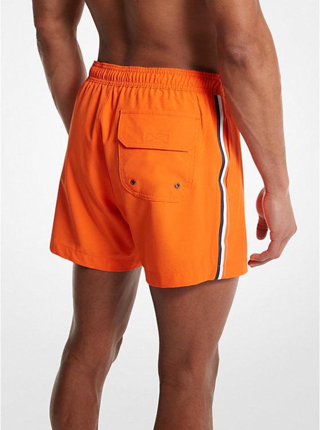 Striped Woven Swim Trunks