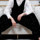 Brewster Jumpsuit In Black Velvet Pearl