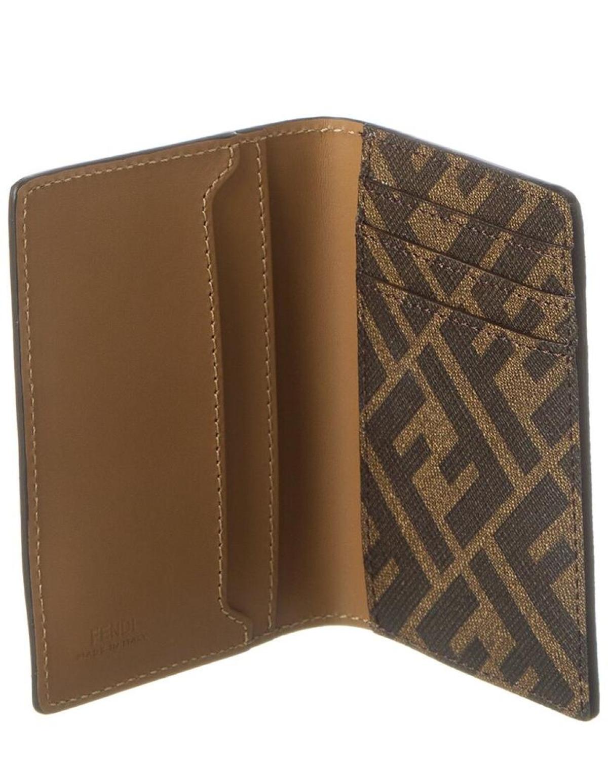 FENDI FF Squared Leather Card Holder