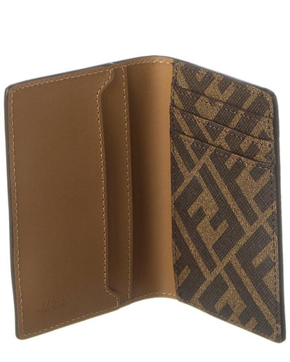 FENDI FF Squared Leather Card Holder
