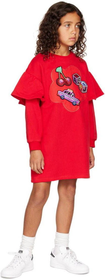Kids Red Patch Dress