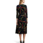 Belting-Print Surplice Jersey Dress