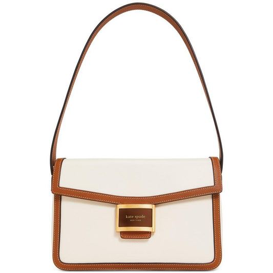 Katy Colorblocked Textured Leather Medium Shoulder Bag