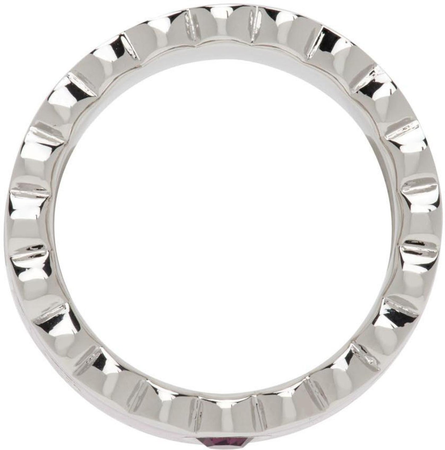 Silver & Purple 'The Scallop Medallion' Ring