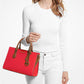 Sheila Medium Two-Tone Faux Saffiano Leather Satchel