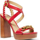 Kailey Womens Leather Slingback Platform Heels
