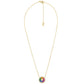 14K Gold-Plated Sterling Silver Rainbow Cubic Zirconia Tapered Baguette and Pave Pendant Necklace