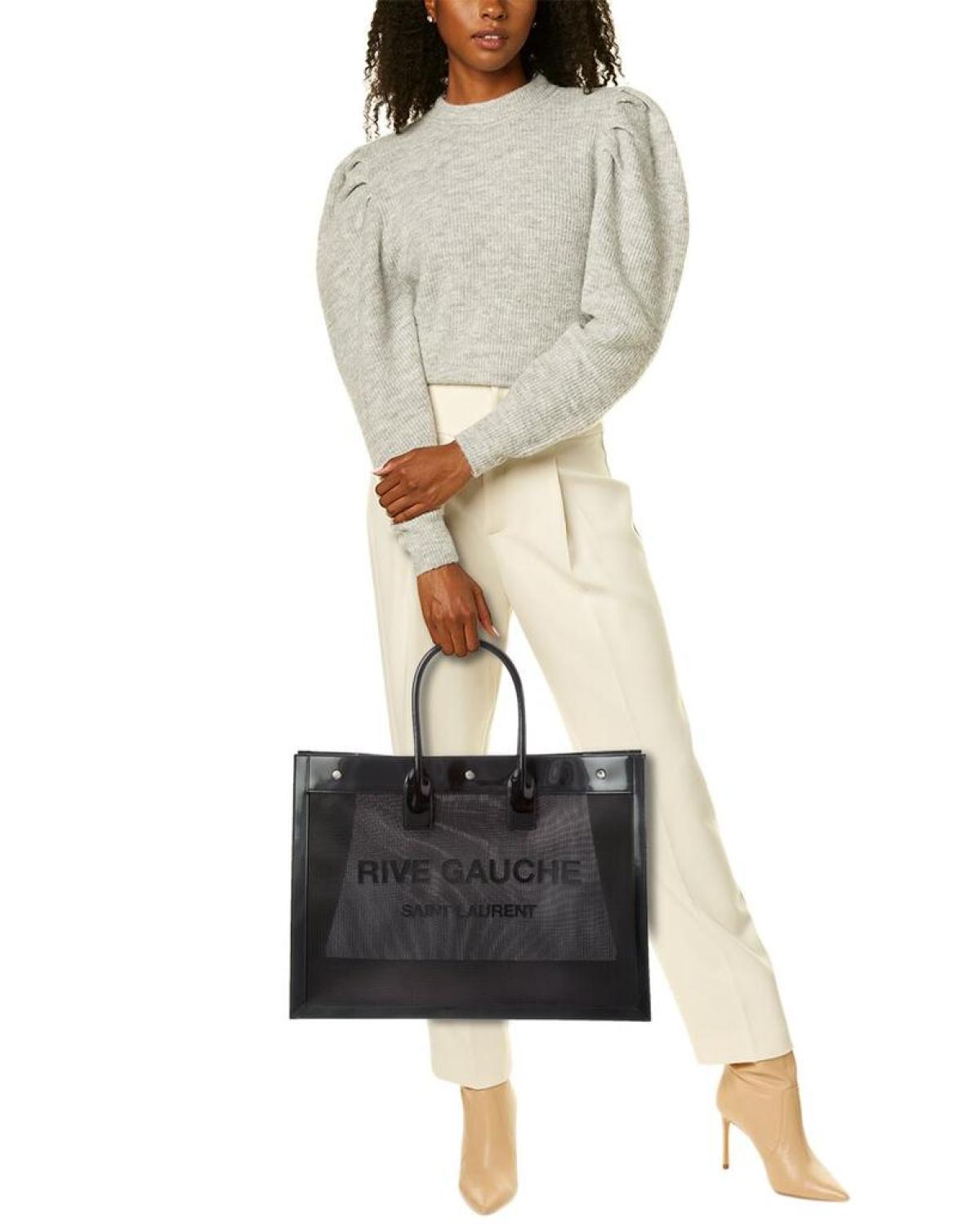 【SAINT LAURENT】 Rive Gauche Shopping Leather Bag Saint Laurent Large Rive Gauche Tote Bag | Black | FARFETCH