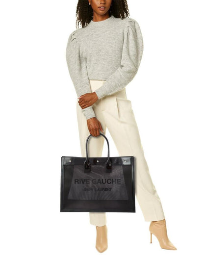 Saint Laurent Rive Gauche Mesh & Leather Tote