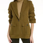 Michael Kors Gabardine Crush Cargo Wool Blazer
