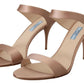 Prada Leather Sandals Stiletto Heels Open Toe Women's Shoes
