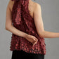 Floral Halter Top In Red