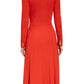 Michael Michael Kors Long Sleeved V-Neck Midi Dress