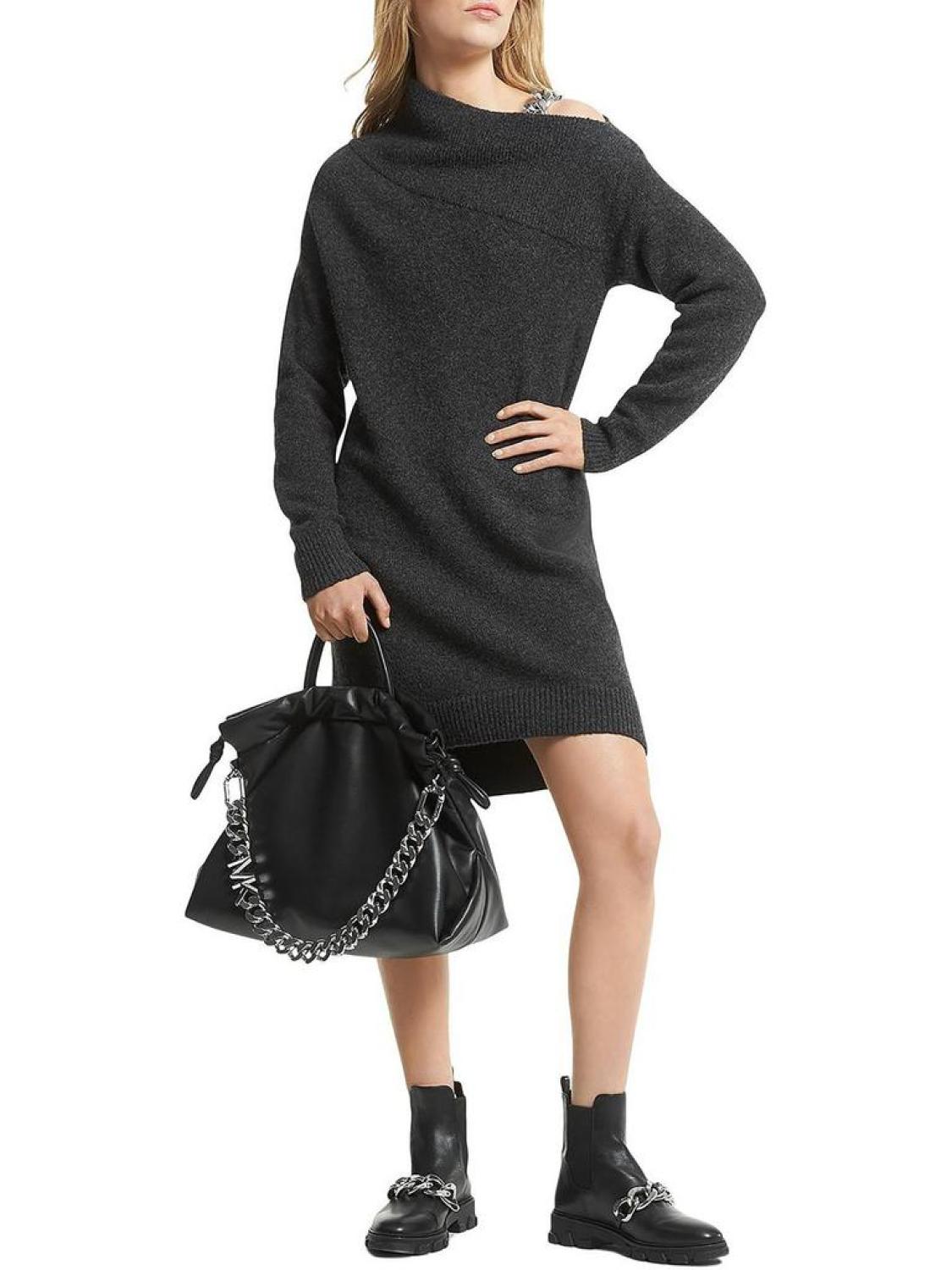 Womens Chain Midi Sweaterdress