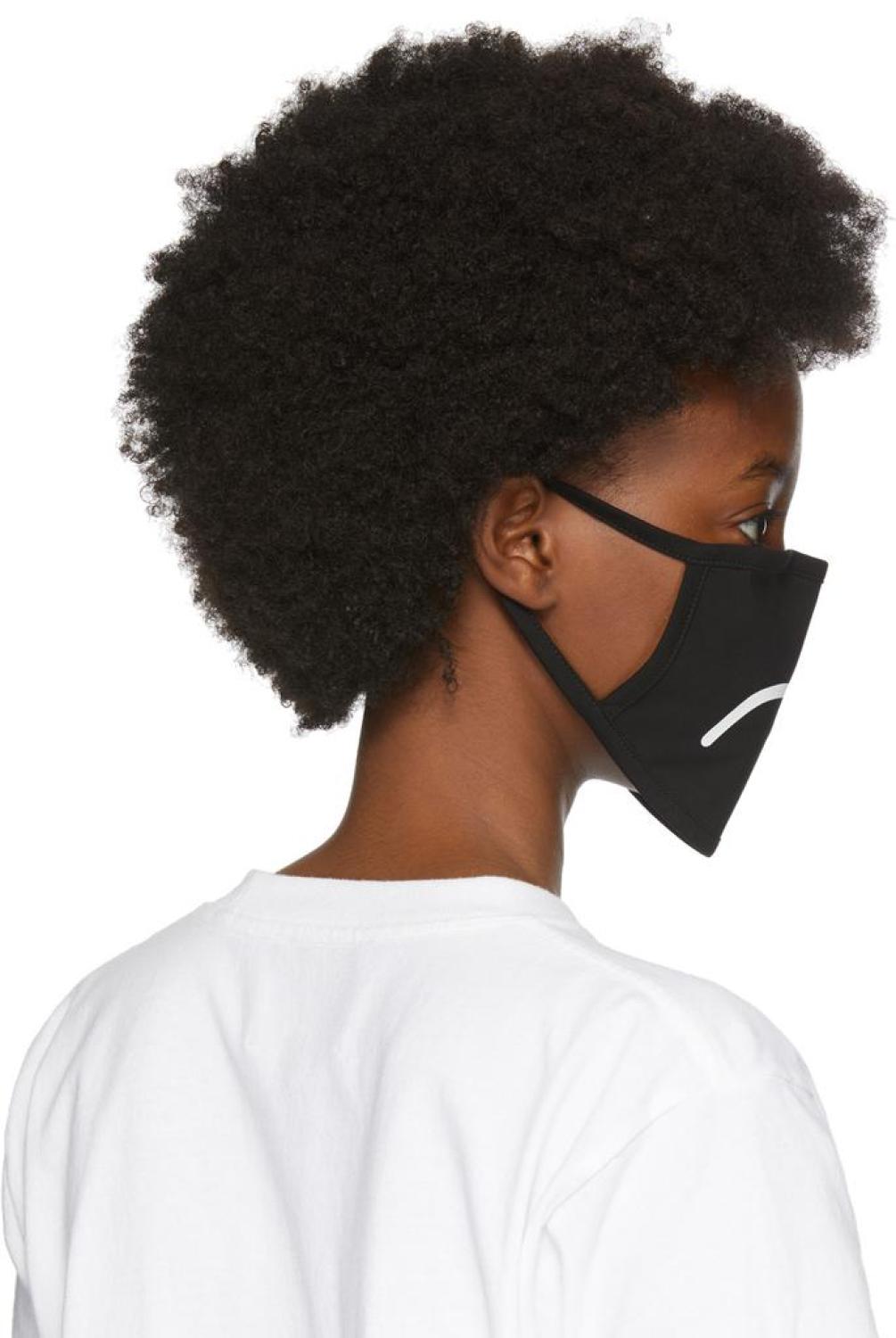 Three-Pack Black Smiley Face Masks