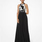 Pony Print Calf Hair and Georgette Jersey Gown