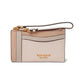 Morgan Color-Blocked Saffiano Leather Coin Card Case Wristlet