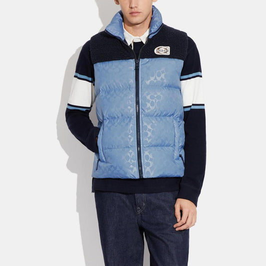 Coach Outlet Signature Colorblock Sherpa Puffer Vest