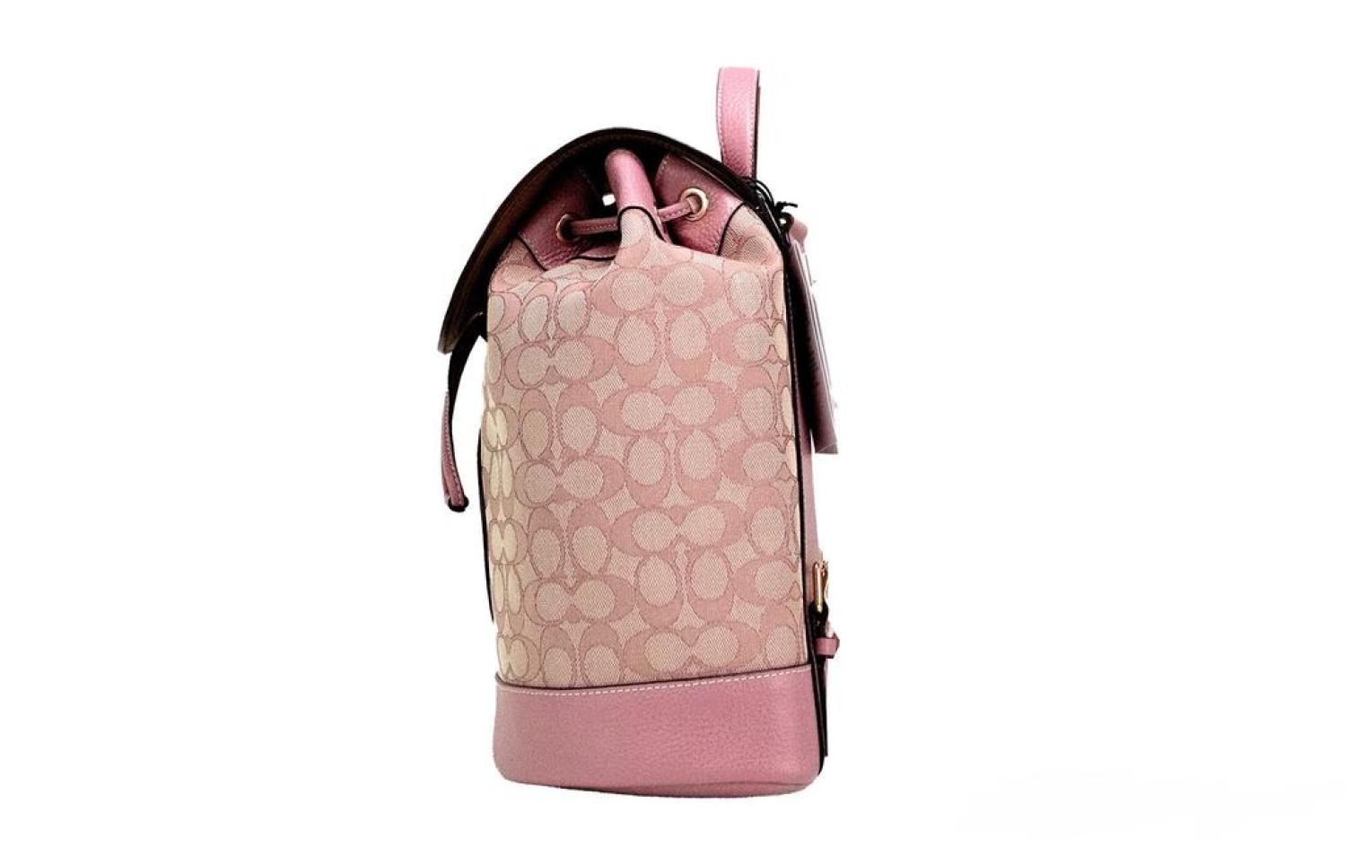 COACH Dempsey True pink Signature Jacquard Canvas Logo Patch Women's B