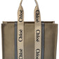 Chloe Woody Large Canvas & Leather Tote