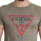 Guess  Cotton Stretch Logo Print Men Casual Perforated Men's T-shirt
