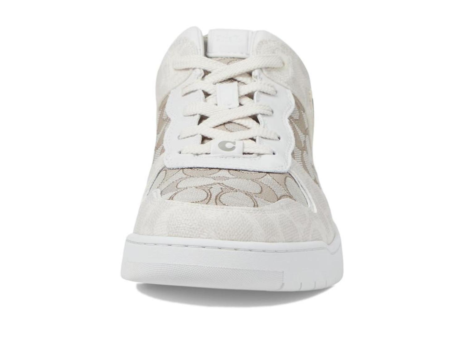 COACH Women's C201 Low-Top Signature Jacquard And Leather Retro