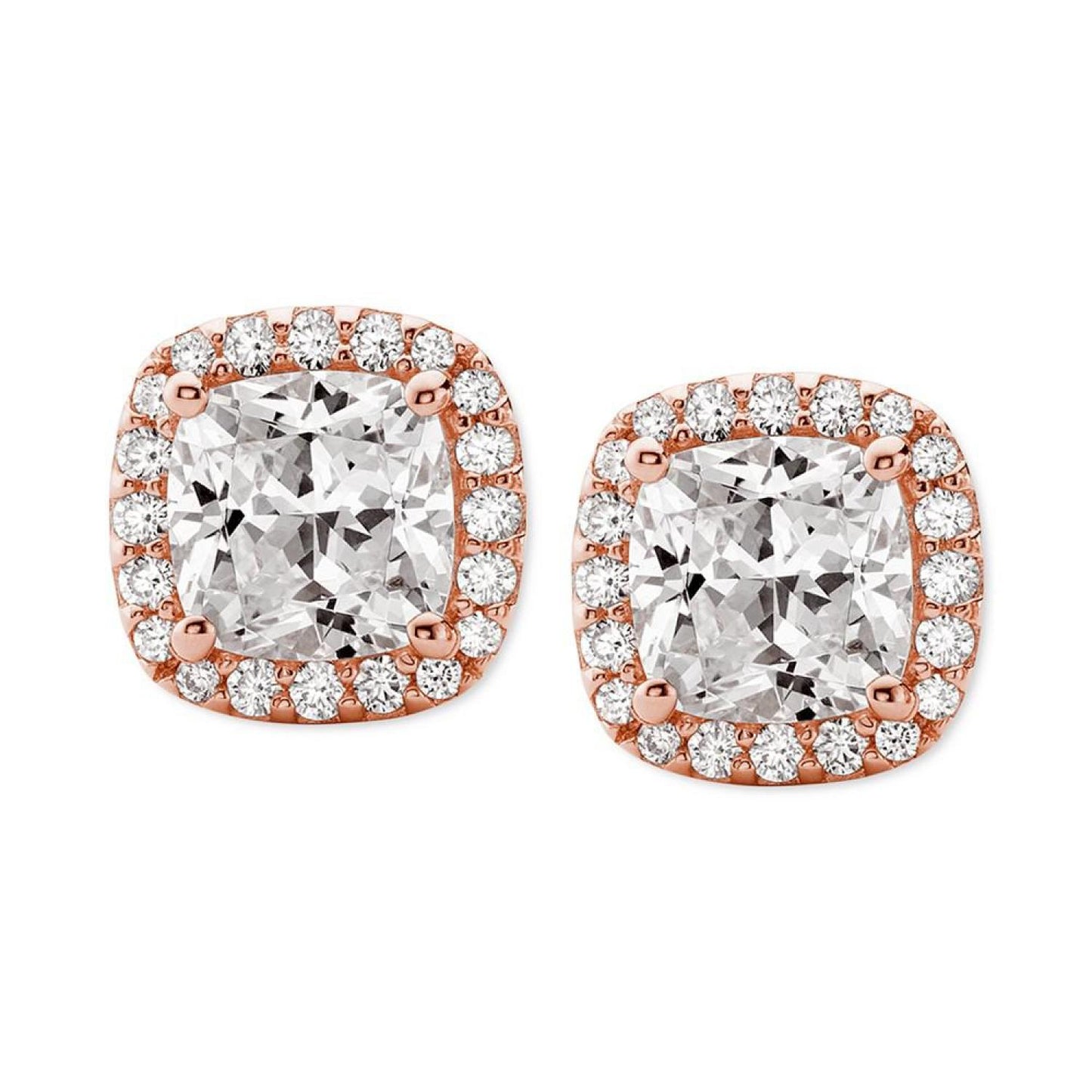 Cushion Cut Halo Stud Earrings