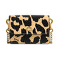 Leopard Printed Leather Card Case on a Chain