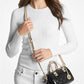 Grayson Small Logo Embossed Patent Duffel Crossbody Bag
