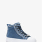 Evy Frayed Denim High-Top Sneaker