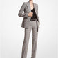 Georgina Embroidered Glen Plaid Stretch Wool Blazer