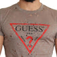 Guess  Cotton Stretch Logo Print Men Casual Perforated Men's T-shirt