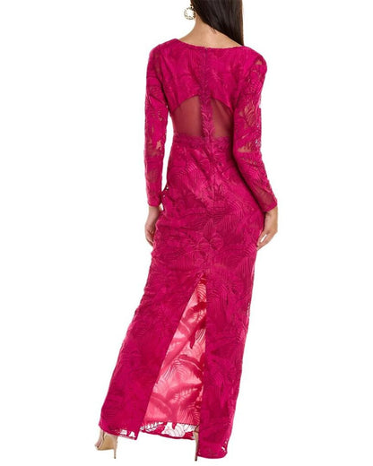 Marchesa Notte Embroidered Lace Gown