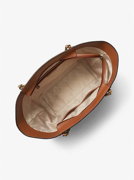 Westley Large Pebbled Leather Chain-Link Tote Bag