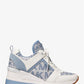 Georgie Leather and Logo Jacquard Trainer