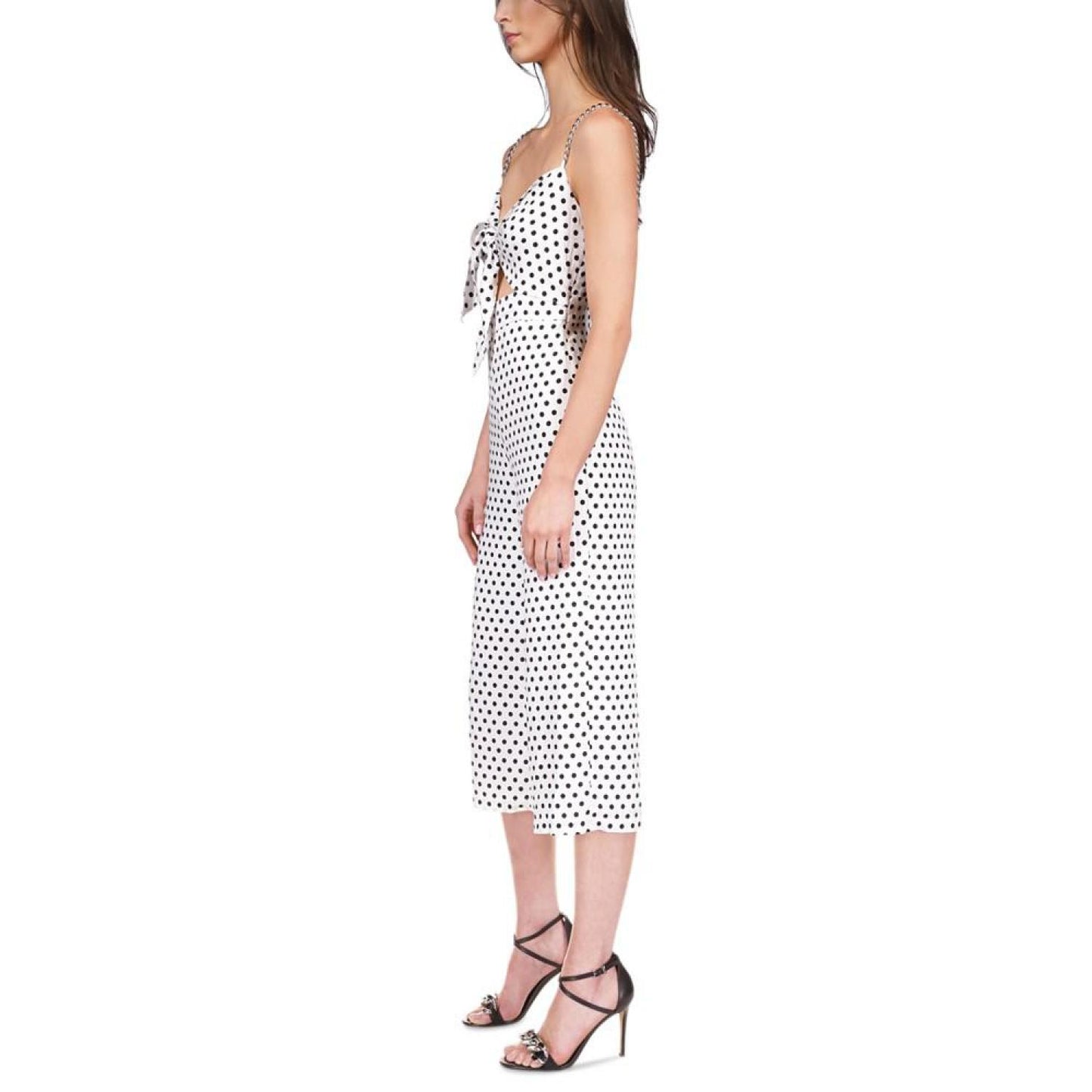 Women's Sleeveless Classic Dot Tie Jumpsuit