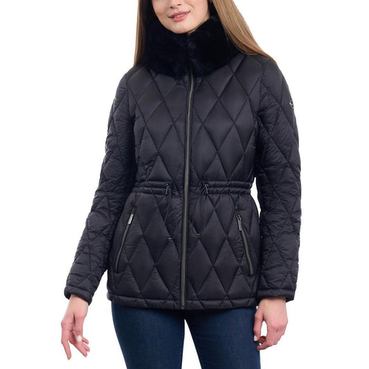 Women's Quilted Faux-Fur-Collar Anorak Puffer Coat