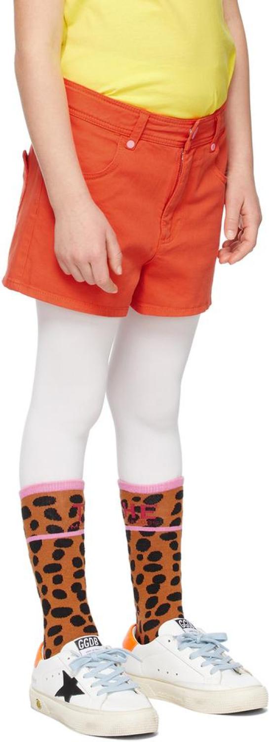Kids Orange Hearts Shorts