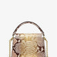 Karlie Small Two-Tone Snake Embossed Leather Crossbody Bag