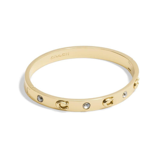 Boxed Faux Stone Signature Sculpted C Bangle Bracelet