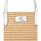 Brie Leather-Trim Straw Medium Tote Bag