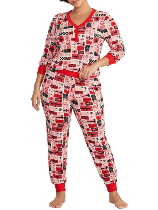 kate spade new york Women's Brushed Cozy Jersey Knit Henley Pajama Set
