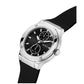 Men's Multi-Function Black Silicone Watch 45mm