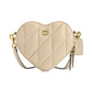 Quilted Leather Heart Crossbody