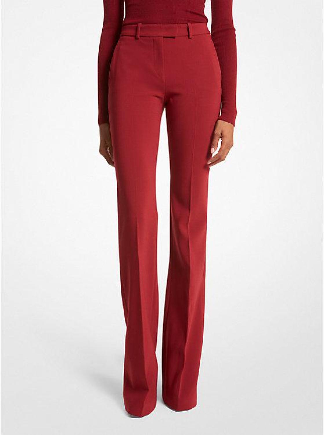 Haylee Stretch Pebble Crepe Flared Trousers