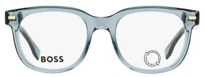 Hugo Boss Men's Eco Acetate Eyeglasses B1444N ZI9 Transparent Teal 52mm